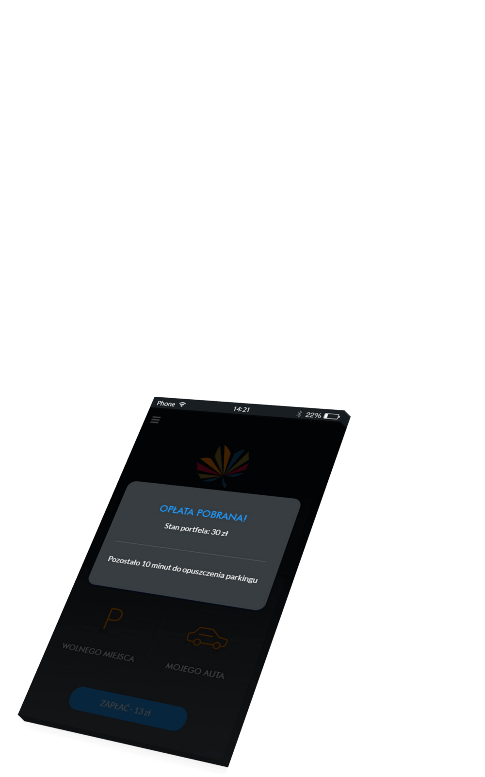 Zrzut ekranu aplikacji ParkGuide