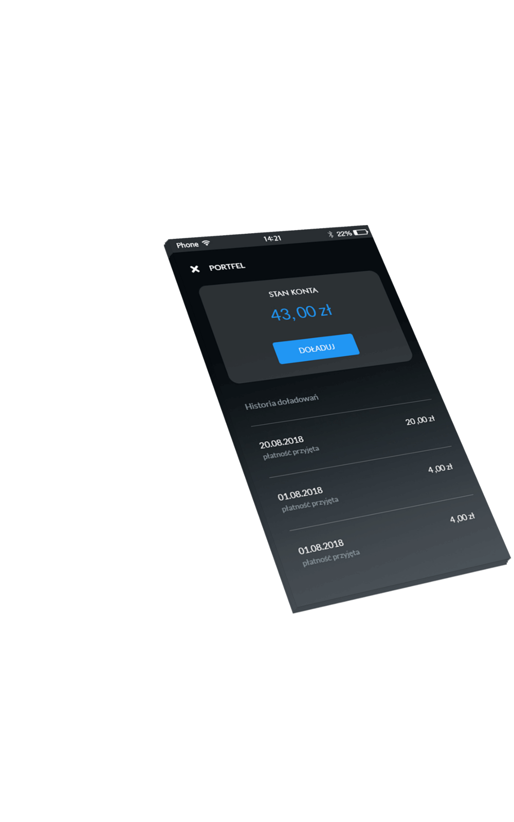 Zrzut ekranu aplikacji ParkGuide
