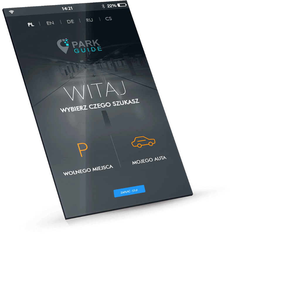 Zrzut ekranu aplikacji ParkGuide