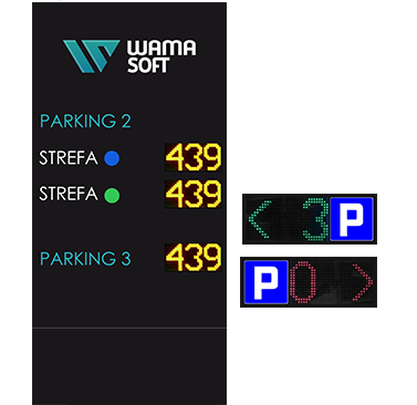 Fotografia przedstawiająca tablice informacyjną systemu ParkGuide